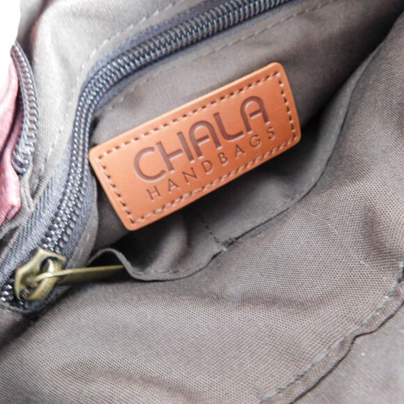 Chala Handbags Plum / Brown Crossbody Purse Shoulder Bag Zip, Faux Leather EUC! - Picture 3 of 9